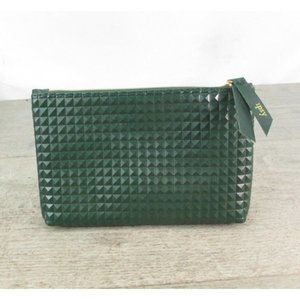 Ipsy August 2019 Dark Green Textured Geometric Travel Make-up Cosmetic Bag